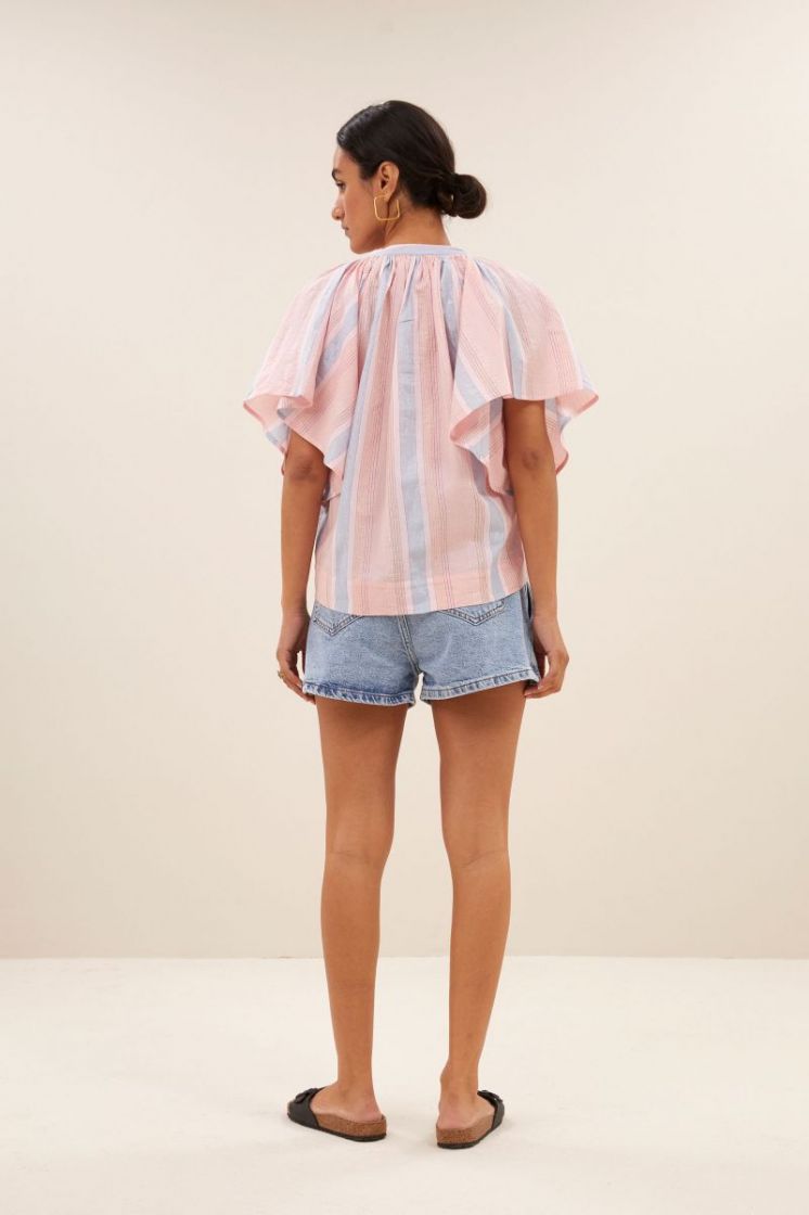 vina gloss stripe blouse gloss stripe