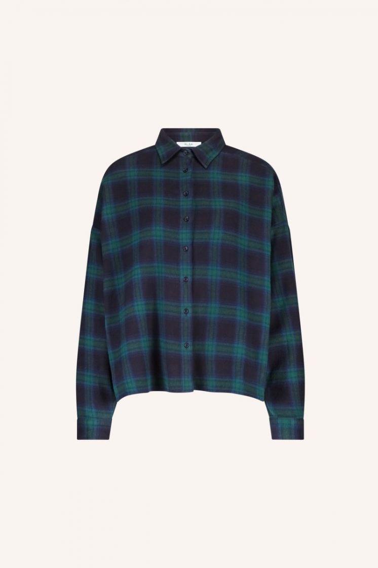 jada check blouse bottle green