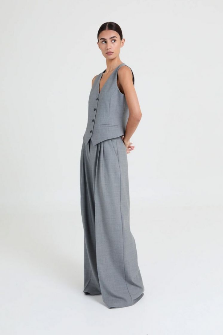 julie sleeveless waistcoat grey melange