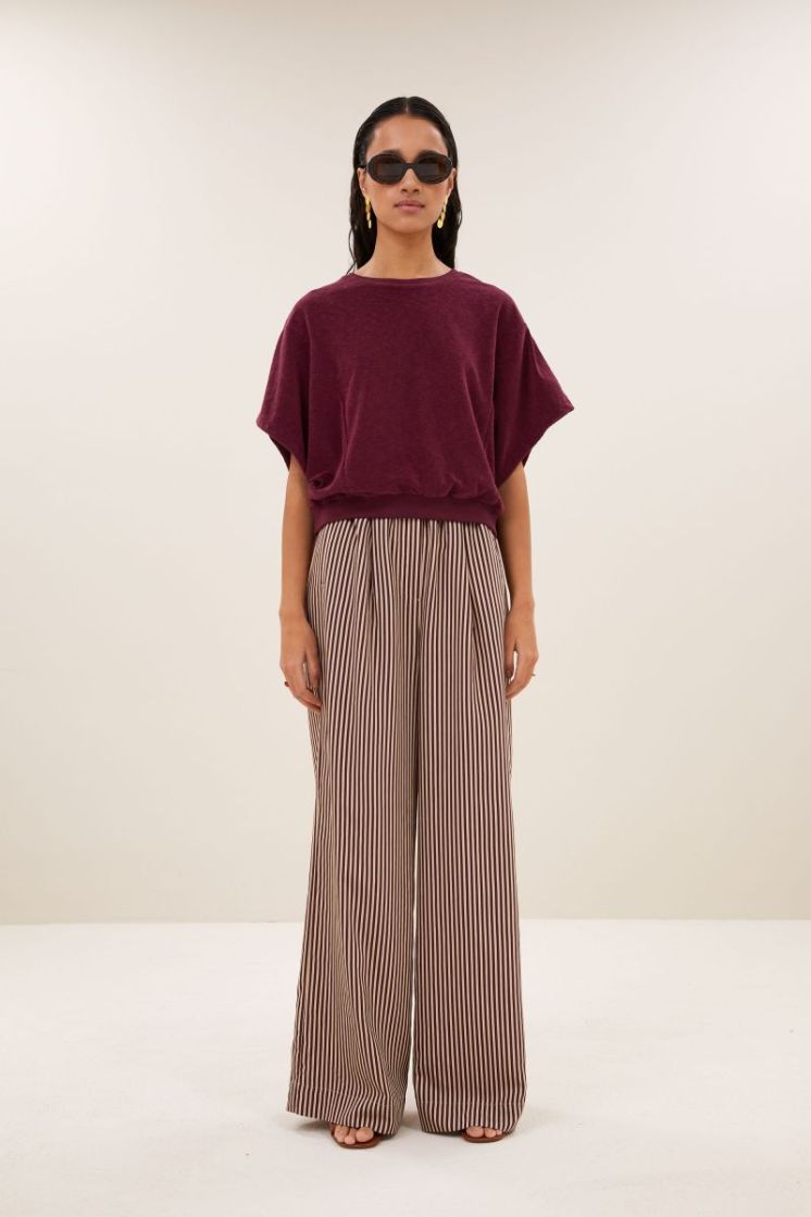 nuki slub top burgundy crush