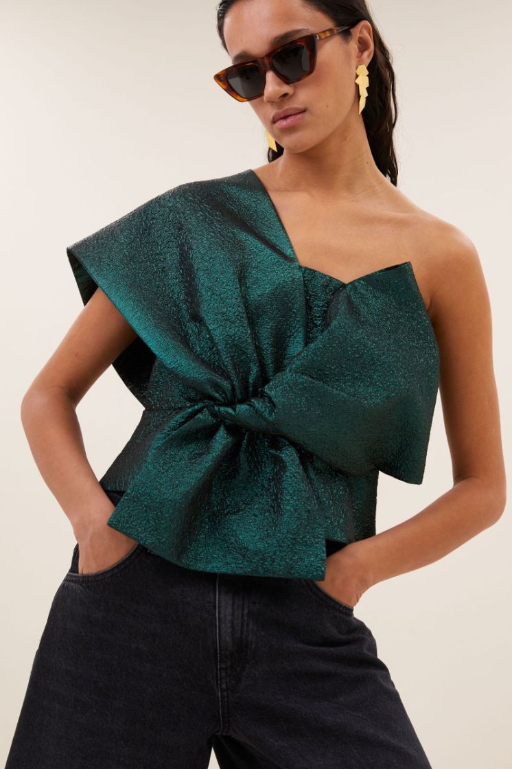 ula metallic top green metallic