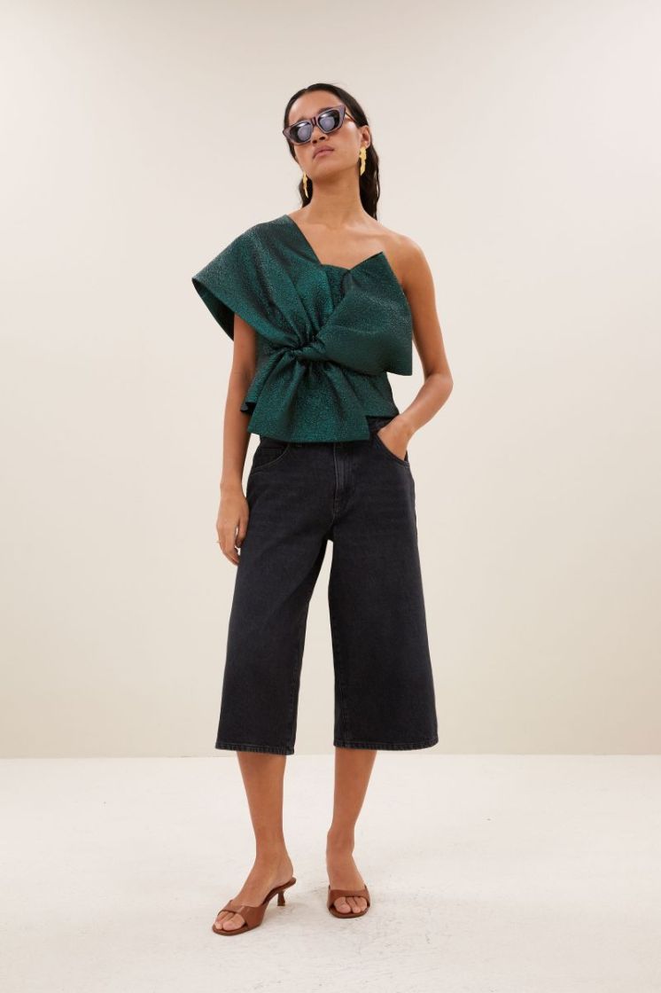 ula metallic top green metallic