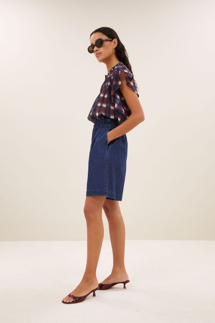 danee ikat blouse wine ikat print