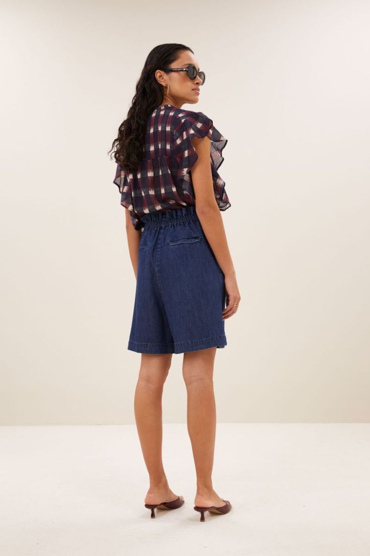 danee ikat blouse wine ikat print