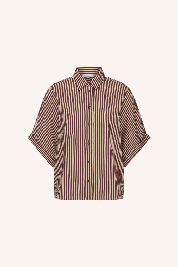sunny stripe blouse burgundy stripe