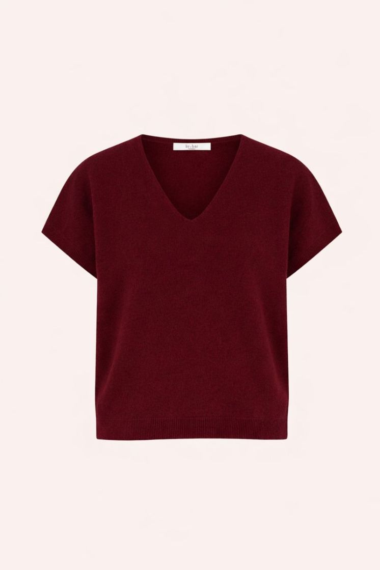 sil v-neck pullover wine 
