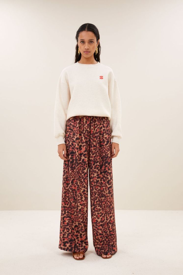 celin cheetah pants cheetah blush