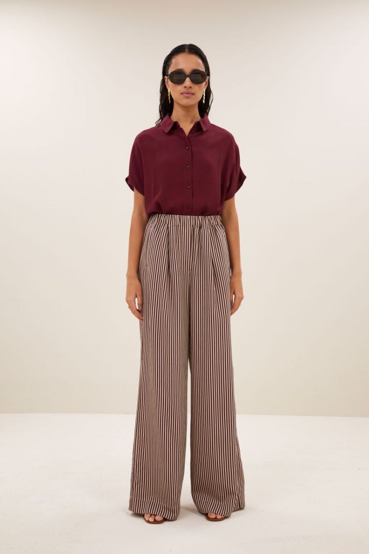 celin stripe pants  burgundy stripe