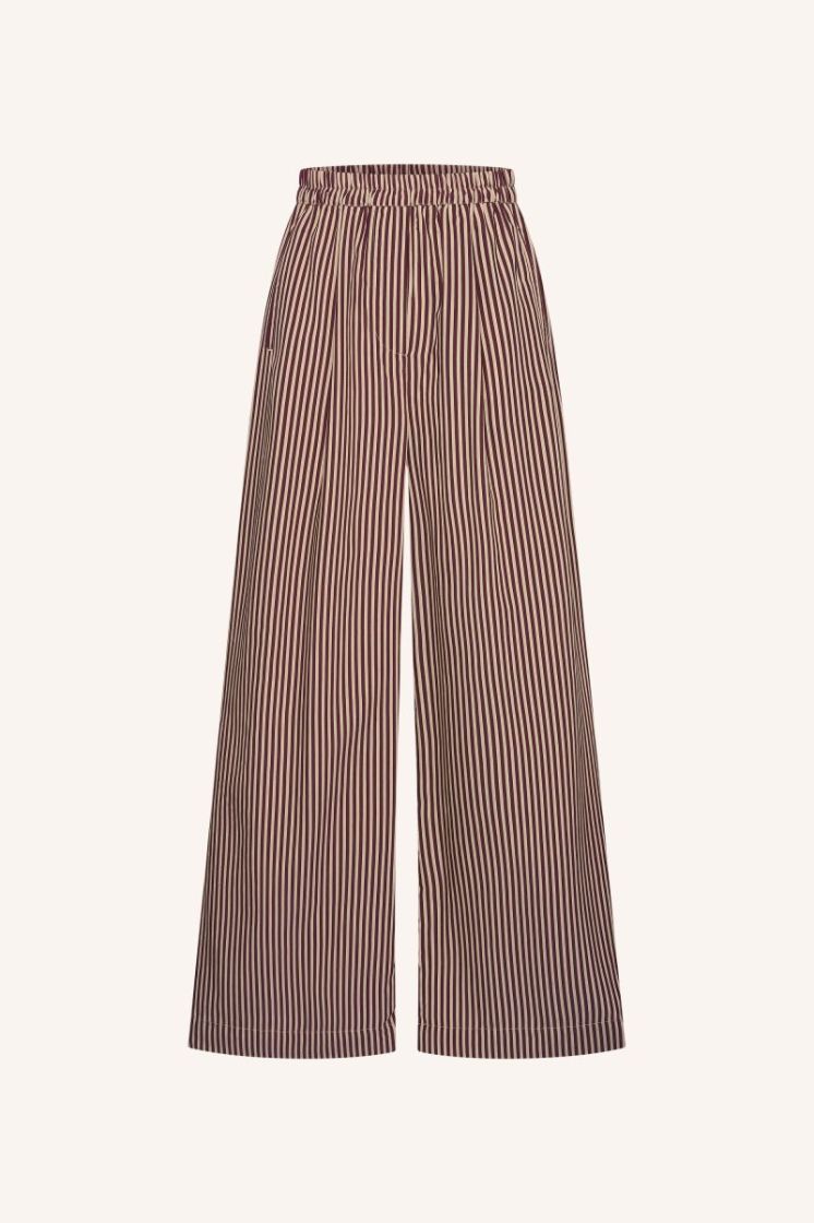 celin stripe pants  burgundy stripe