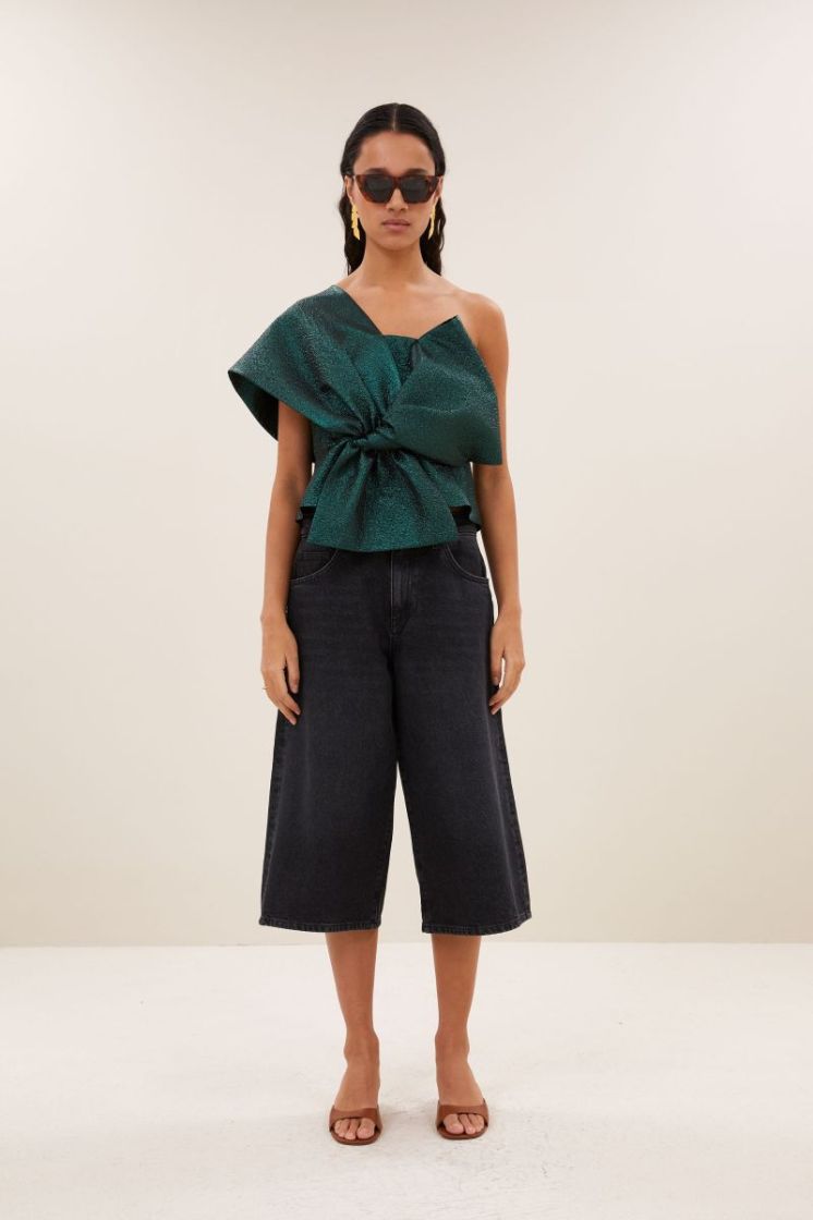 noho long denim shorts jet black