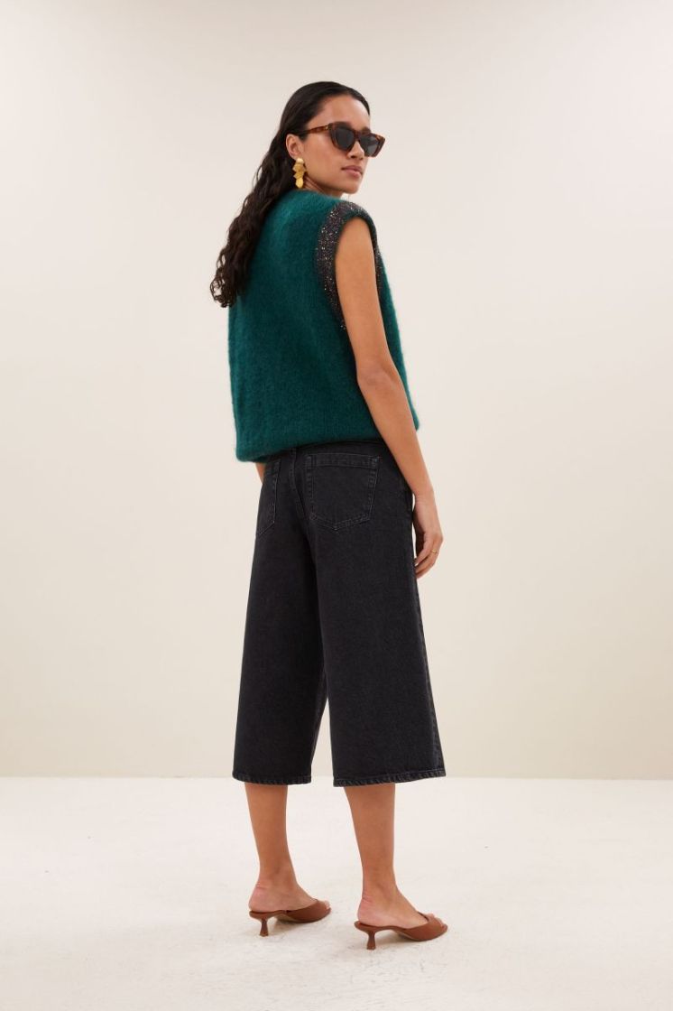 noho long denim shorts jet black