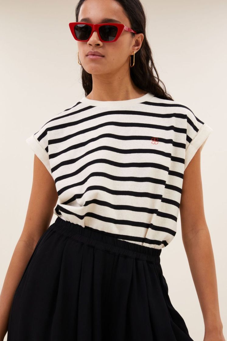 tobi stripe logo top grain black str
