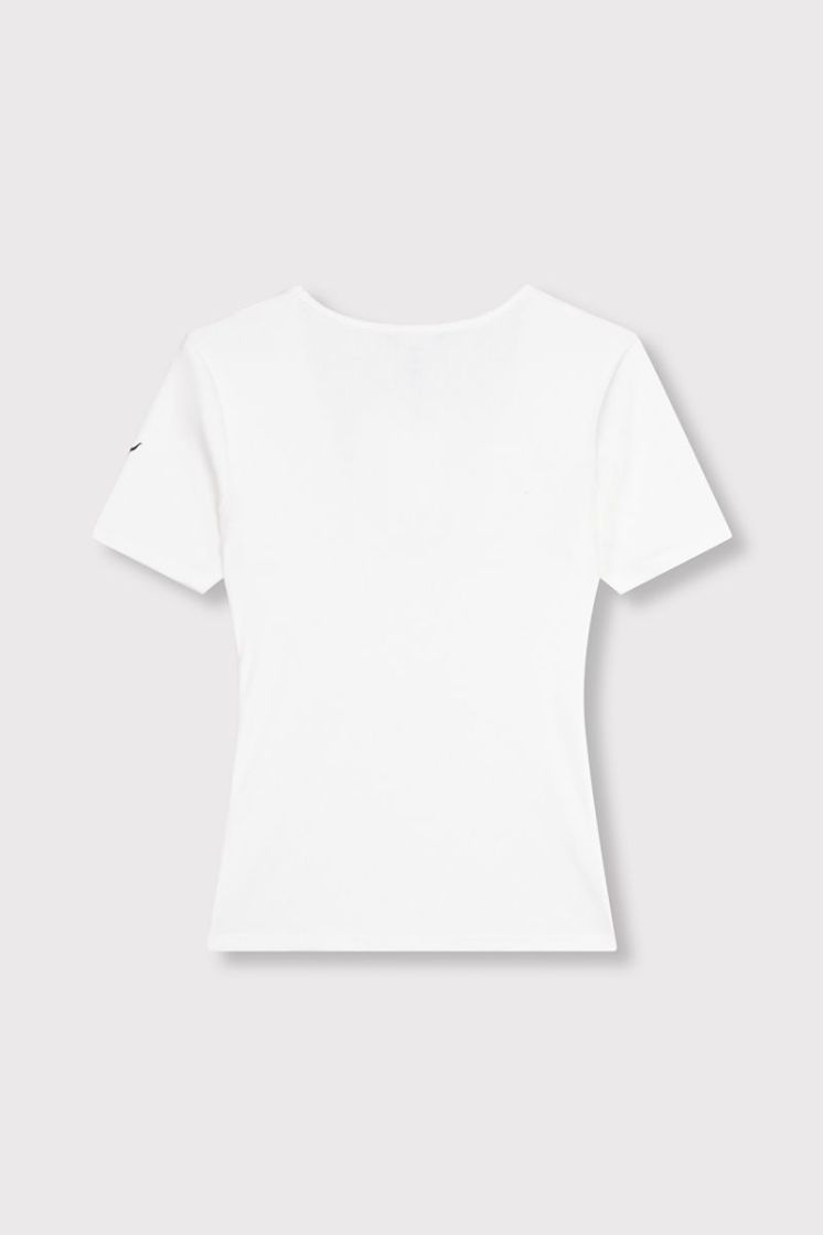 Knitted V-Neck T-Shirt soft white