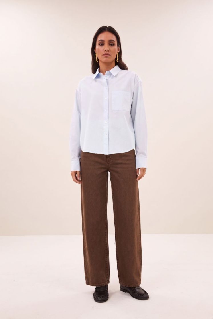 lise chambray blouse light blue