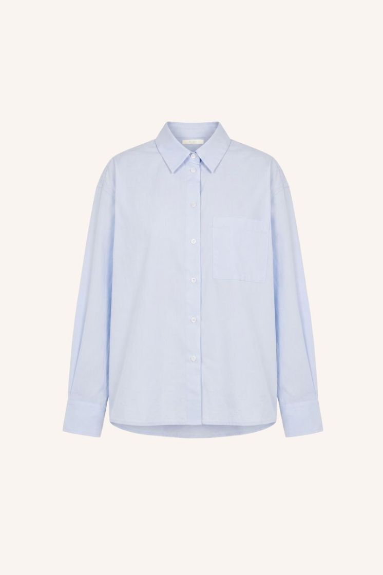 lise chambray blouse light blue