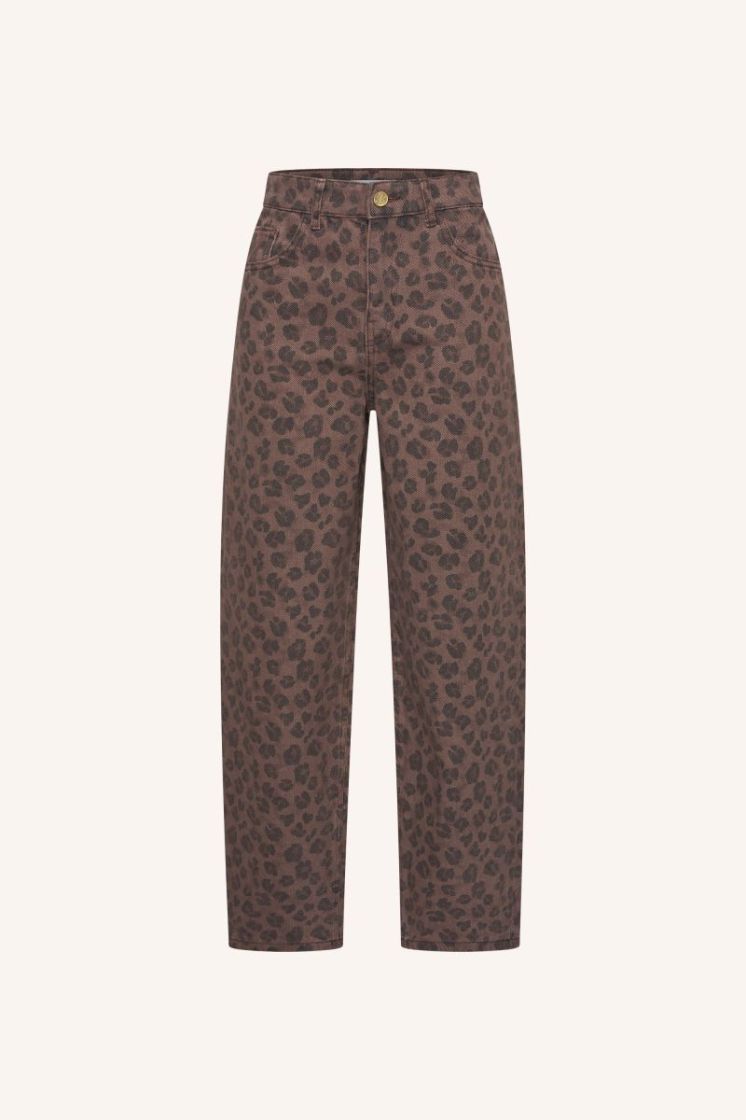 lew cheetah chocolate pants chocolate brown