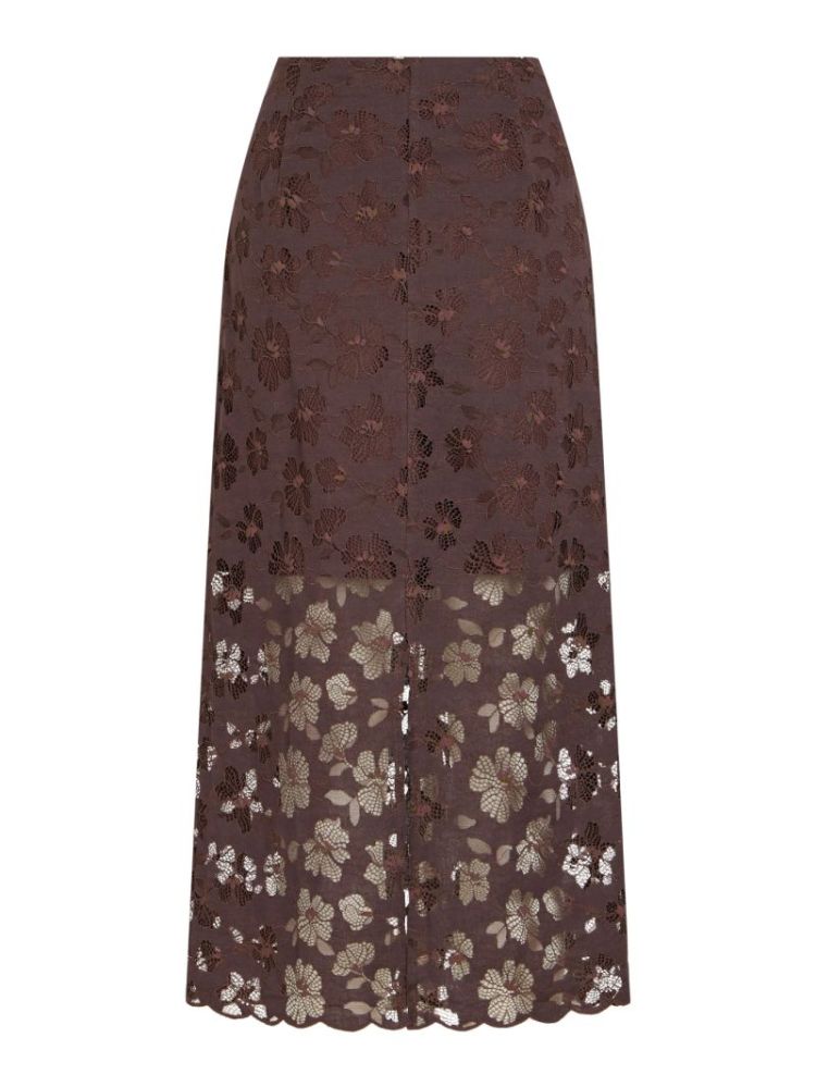 VIHARRIET HW MIDI LACE SKIRT raisin  