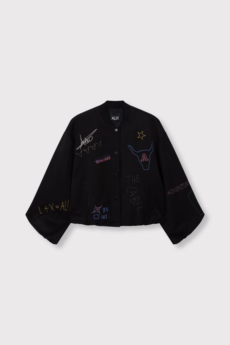 Woven Artwork Bomber black