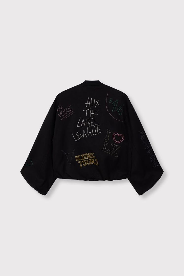 Woven Artwork Bomber black