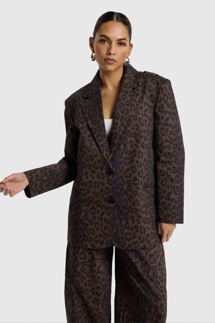 Woven Animal Blazer animal